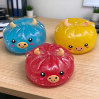 Squishies Vache des Highlands, jouet à presser rond, moelleux, craquant et effet slushy, sans rebond, sensoriel, anti-stress, amusant, vente en gros