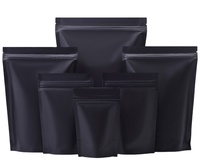 Sachet de café en aluminium noir mat 150/250/500/1000g refermable avec fermeture éclair Emballage alimentaire en plastique debout Produit en stock