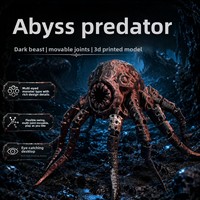 Modèle de collection articulé de pieuvre abyssale imprimée en 3D, créature marine profonde