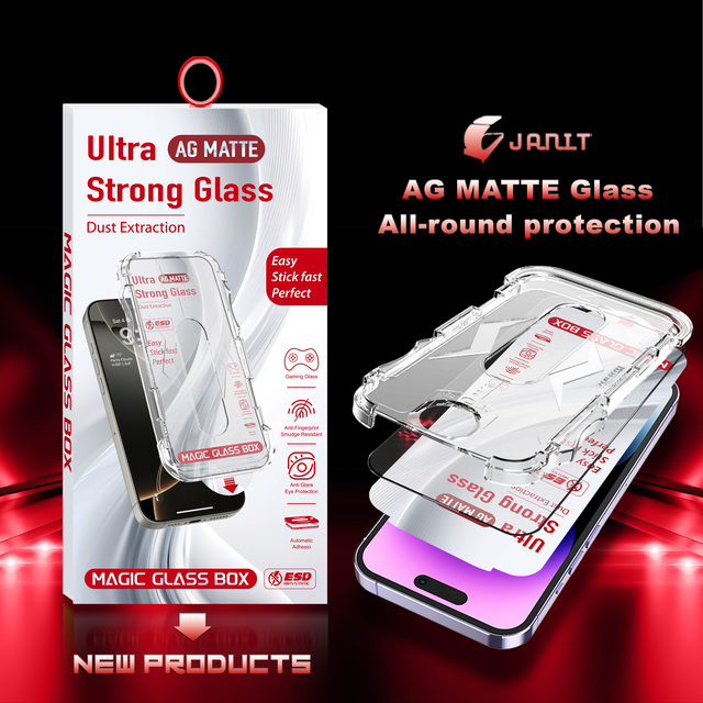 High-class USG Matte Tempered Glass Magic Glass Box Esd for iPhone 17 Pro Max Tempered Glass Screen Protector Easy Install Tool