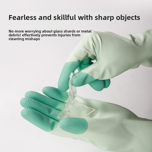Dishwashing Cleaning Gloves Kitchen Supplies Anti <b>Slip</b> Convenient <b>Long</b> Dishwashing Gloves Reusable Durable Household - Product Image 1