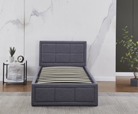 Lit moderne rembourré en tissu capitonné avec sommier en plastique 90x190cm