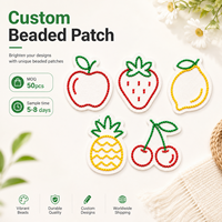 Parches de Frutas Personalizados al por Mayor, Apliques Bordados con Cuentas de Fresa, Limón y Piña para Ropa y Bolsos, Venta al por Mayor