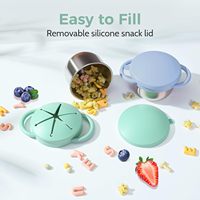 BPA-vrije roestvrijstalen snackbox voor peuters - Lekvrije kindereten opbergdoos, vaatwasserbestendig draagbare metalen babybeker