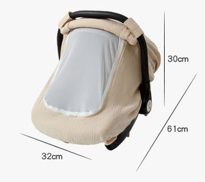 ผ้าคลุมที่นั่งในรถสำหรับเด็กทารกผ้ามัสลินผ้าฝ้ายระบายอากาศหน้าต่างผ้าตาข่ายขนาดใหญ่พิเศษรองรับได้ตามต้องการ - Product Image 3