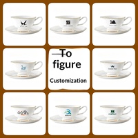 Ensemble tasse et soucoupe en porcelaine fine de Chine, bord doré, 200 ml, style nordique, pour thé de l'après-midi, cadeau, vaisselle écologique, vente en gros