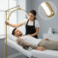 Lampe LED 48W pour salon de tatouage, base papillon dorée, CE RoHS OEM, luminosité réglable, contrôle tactile, CRI élevé >90, design pliable