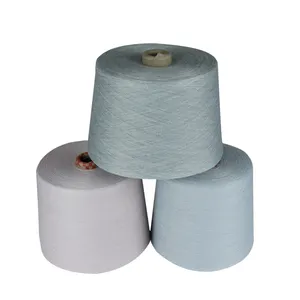 China yarn supplier raw white melange grey 60% cotton 40% polyester blended yarn 32S for knitting