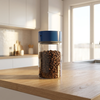 Pot de conservation alimentaire en verre transparent, hermétique, sans BPA, écologique, empilable, scellé, pour cuisine, compatible lave-vaisselle et micro-ondes