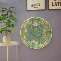 Panier en jonc de mer pour la décoration intérieure Tendance chaude en nous Décoration naturelle Boho Art Seven Arts Tissé Plaque murale décorative