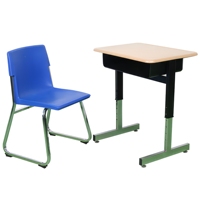 Meubles d'école modernes en bois d'Arabie Saoudite, chaises de bureau individuelles réglables en hauteur pour étudiants avec plateau à stylos et crochet