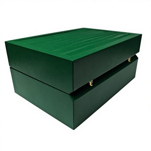 Boîte à montre en cuir vert de luxe personnalisée pour le rangement personnel et les cadeaux, en bois, pour montre Rolex - Product Image 2