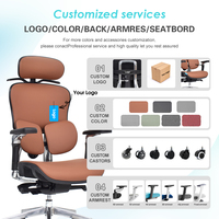 Fauteuil de direction en cuir véritable marron de qualité supérieure pour salon VIP de cabinet d'avocats, avec base en aluminium robuste