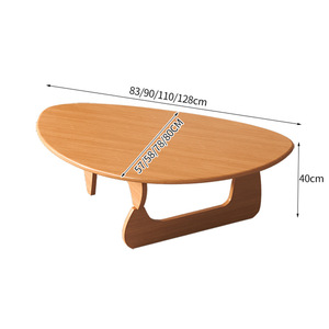 Japanese Style Solid Wood <b>Coffee</b> <b>Table</b> Modern Minimalist Oval Shape For Living Room <b>Small</b> Apartment Use - Product Image 4