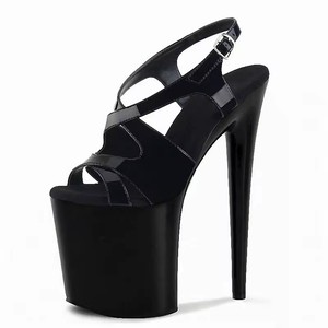 <span class=keywords><strong>Tacchi</strong></span> alti con plateau con punta bianca da 8 pollici-20cm Striptease Sexy sandali con fibbia a <span class=keywords><strong>tacchi</strong></span> alti da donna con grandi <span class=keywords><strong>tacchi</strong></span> alti estivi - Product Image 1