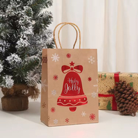 Conception festive impression sac cadeau en papier kraft de Noël artisanal haut de gamme avec cartes de vacances