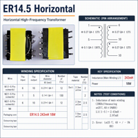 Transformateur de puissance à commutateur vertical ER11.5 380V 120V 240V pour équipement audio