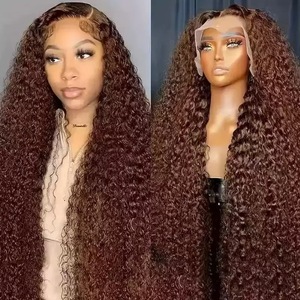 Perruque complète en dentelle exclusive pour femmes noires, bouclée et ondulée, en cheveux indiens bruts originaux - Product Image 4