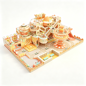 Aoleao Custom <b>Wooden</b> Princess Indoor Playground <b>Ball</b> Pit Slide Climbing Castle for Kids Soft Play CE TUV CPC Certified - Product Image 1
