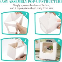 Boîtes à cupcakes simples Boîtes à gâteaux blanches individuelles préassemblées avec fenêtre pour anniversaire mariage