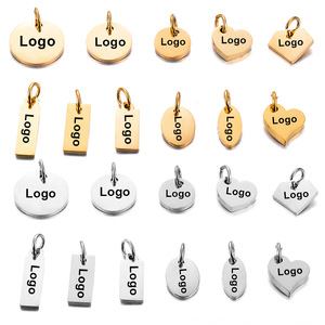 Ciondoli con Logo incisi in acciaio inossidabile placcati in oro <span class=keywords><strong>gioielli</strong></span> risultati per festa regalo placcato matrimonio accessori per la creazione di <span class=keywords><strong>gioielli</strong></span> - Product Image 2