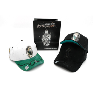 Casquette de baseball réglable en daim à large bord avec doublure en satin, broderie 3D personnalisée avec logo, strass et écussons métalliques religieux <span class=keywords><strong>Saint</strong></span> <span class=keywords><strong>Jude</strong></span> - Product Image 5