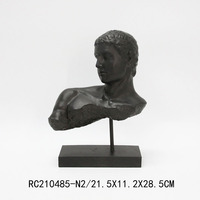Vente en gros de sculpture grecque classique en forme de tête de David en résine artisanale Statue d'art populaire en grès pour la décoration intérieure