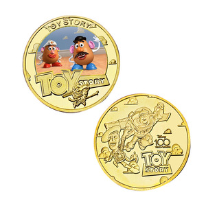 Nouvelle pièce commémorative en or double face de l'anime américain Toy <span class=keywords><strong>Story</strong></span>, pièce personnalisée en feuille d'or - Product Image 3