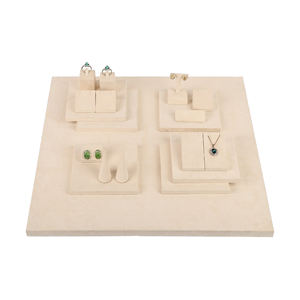 New Microfiber Necklace Ring Earrings <b>Jewelry</b> Display props Set Luxury Leather <b>Jewelry</b> Display Tray <b>Jewelry</b> Shop Display <b>Stand</b> - Product Image 1