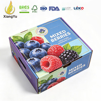 Boîte d'emballage personnalisée pour baies, boîte à fruits en carton ondulé imprimée, carton pour produits frais, pour l'exportation de myrtilles, framboises, mûres de la ferme