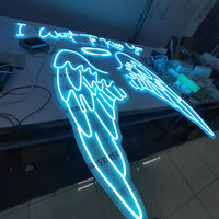 Enseigne lumineuse à LED personnalisée sans quantité minimale de commande ailes d'ange enseigne lumineuse à LED néon décoration murale