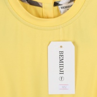 Robe d'été pour filles BEMIDJI 2025 en coton doux, tendance, mignonne, à manches courtes, col rond, unie, respirante, longueur genou, coupe trapèze, boutonnée