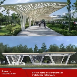 Pavillons paysagers personnalisables sur mesure, couloirs culturels de campus, parcs carrés, gazebos de forme irrégulière en acier inoxydable - Product Image 3