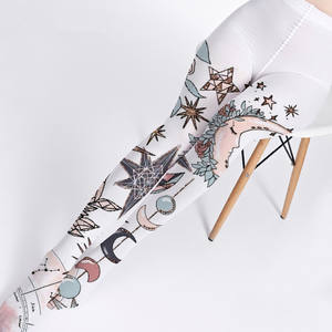 Medias de cosplay con estampado de dibujos animados Socksmate, leggings de moda <span class=keywords><strong>para</strong></span> niñas con diseño de luna pintada, pantimedias grises con estrellas vintage, medias de seda de talla grande. - Product Image 5