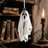 Décorations suspendues en résine DIY pour Halloween, motifs fantômes et chauves-souris, peintes à la main, pour arbre, maison hantée, fête, table, cadeau