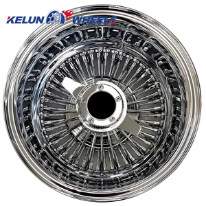 Roue à fil d'or supérieur 13x7 14x7 roues chromées pour voiture vintage fororged knock offs jantes à rayons chromées - Product Image 4