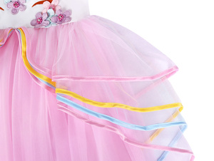 All'ingrosso estate pizzo principessa ragazze unicorno vestito bambini cartone animato con fascia Costume da palcoscenico ragazze abiti da festa di compleanno - Product Image 6