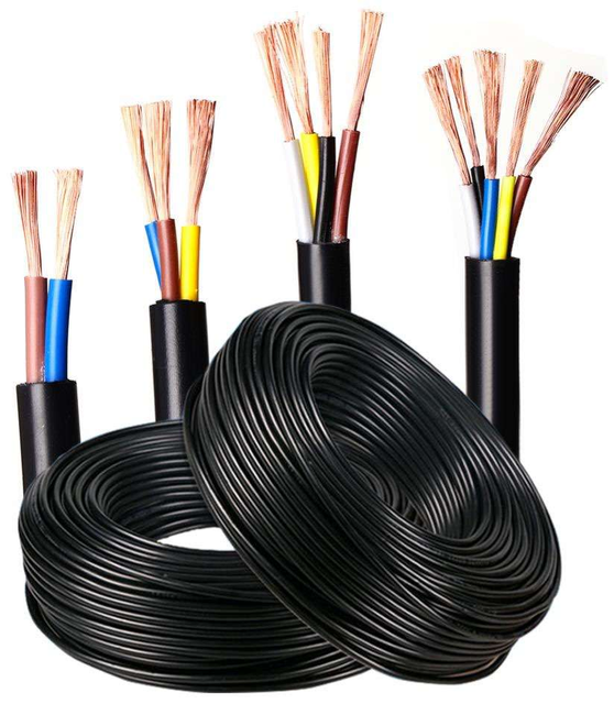 Flexible RVV 2 3 4 5 Core Power Cable 1.5 Mm2 2.5 Mm2 4 Mm2 Multi-Core for Construction Copper Conductor PVC Insulation