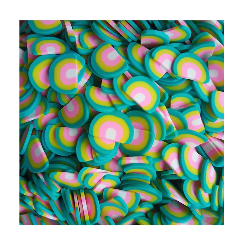 1 KG Per Bag Polymer Clay Rainbow Cake Roll Slices, Nail Art Slices, Faux Food for Slime or DIY Work