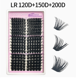 Faux Cils en Grappes Fibres Artificielles 100D+200D Haute Simulation Poils Doux Semi-Faits à la Main Cils DIY Transfrontaliers - Product Image 5