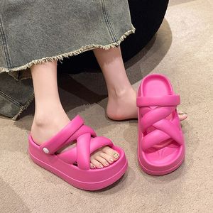 Sandales d'été compensées pour femmes, à semelle épaisse, rehaussantes, antidérapantes, avec soutien du talon et respirantes, pour l'extérieur - Product Image 3