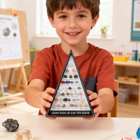 Ensemble de mini spécimens de cristaux naturels, kit d'éducation scientifique pour enfants, boîte de collection de minéraux pour l'enseignement en classe