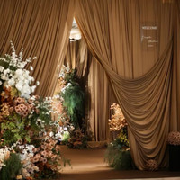 Rideaux de fond en polyester et soie artificielle sur mesure, disponibles en plusieurs couleurs pour la décoration de mariage