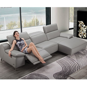 Juego de sofá reclinable de piel eléctrico moderno de gama alta para muebles de sala de cine - Product Image 1