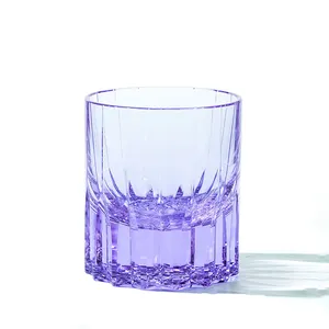 Lüks kurşunsuz kristal viski bardağı el oyma Edo Kiriko gözlük 260ml/8oz için noel hediyesi