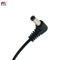 Hochwertiges schwarzes PVC DC 5,5x2,1mm rechtwinkliges Stecker-auf-Hohlstecker-Verlängerungskabel Stromadapterkabel