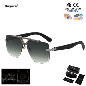 <span class=keywords><strong>Gafas</strong></span> de Sol Boyarn 2027 para Hombre, Diseño Steampunk de Doble Barra, Montura Abierta, Protección UV, <span class=keywords><strong>Gafas</strong></span> Protectoras Retro - Product Image 1