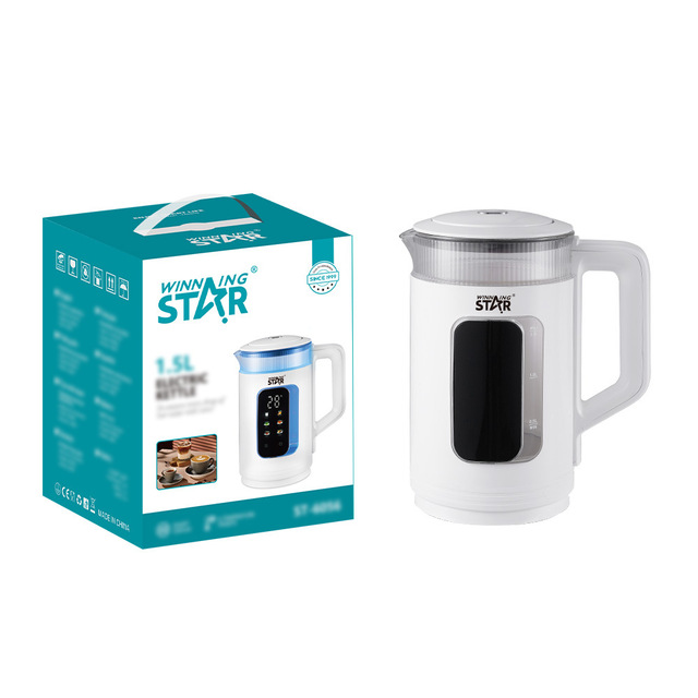 Cross-border Touch-Control 6-Temperature Keep-Warm LED Double-Layer Anti-Scald Anti-Dry Burn Electric Kettle