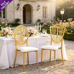 Good Quality Metal Gold Metal White Cushion Tiffanie Deco <b>Chairs</b> <b>Stackable</b> for Wedding - Product Image 1