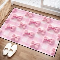 Tapis à nœud papillon rose, tapis décoratif mignon lavable, tapis d'entrée, chambre à coucher, décoration de la maison, tapis antidérapant